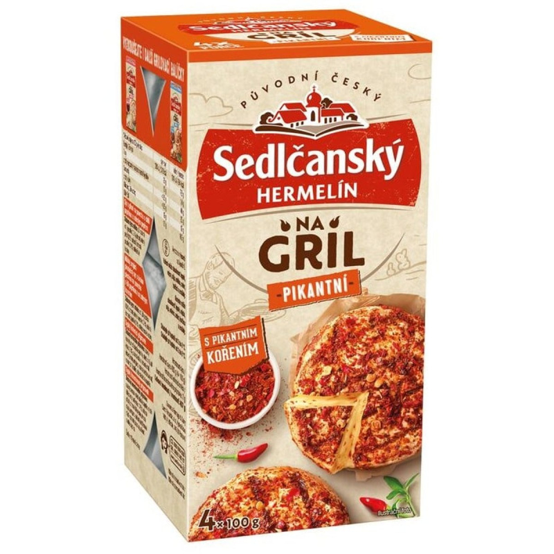 Sedlčanský Hermelín na gril s pikantním kořením, 4 ks