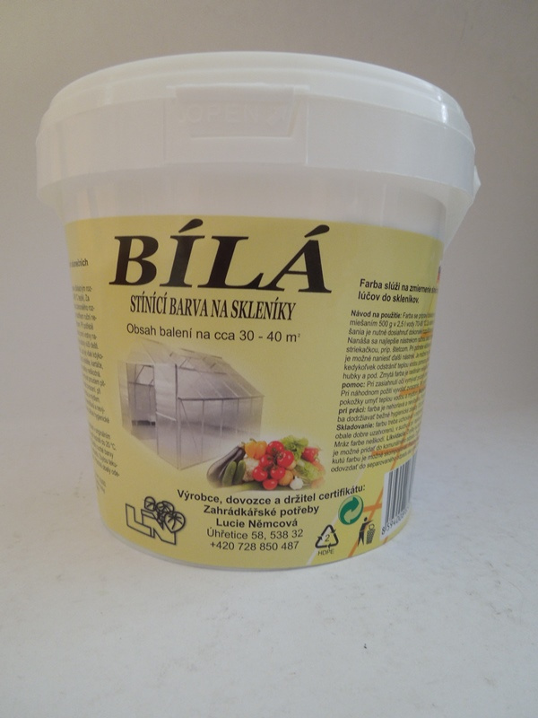 Stínící barva na skleníky bílý 500 g