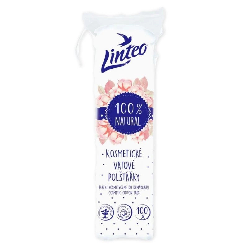 Linteo Natural Cotton Pads vatové tampónky 100 ks