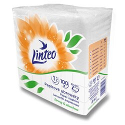 Linteo - 1vrstvé papírové ubrousky - 30 × 30 cm, 100 ks, bílé