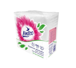 Linteo - 1vrstvé papírové ubrousky - 33 × 33 cm, 100 ks, bílé