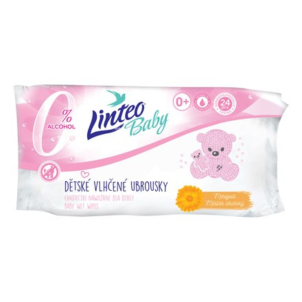 Dětské vlhčené ubrousky s měsíčkem LINTEO Baby 24 ks