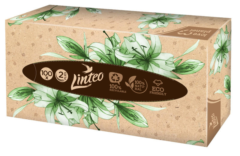 Papírové kapesníčky Linteo Satin - v krabičce, bílá, 100 ks