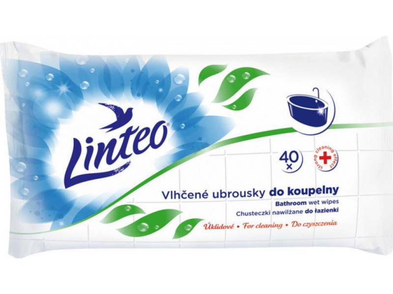 LINTEO Vlhčené úklidové ubrousky do koupelny 40 ks