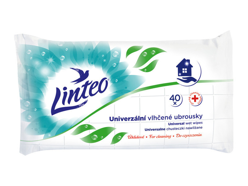 Ubrousky vlhčené univerzální Linteo Satin, 40ks