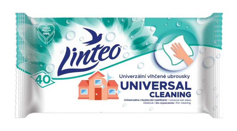 Ubrousky vlhčené univerzální Linteo Satin, 40ks