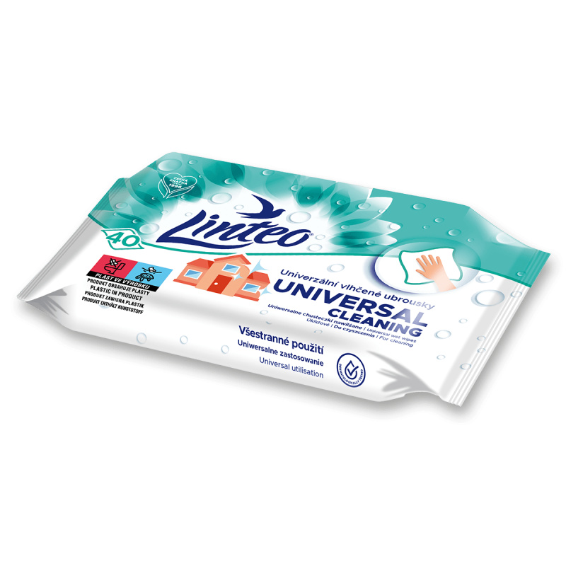 Ubrousky vlhčené univerzální Linteo Satin, 40ks
