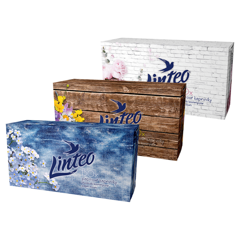 Linteo Paper Tissues Two-ply Paper, 150 pcs per box papírové kapesníky 150 ks