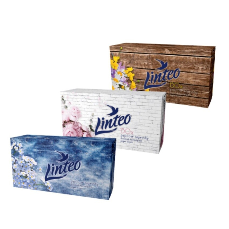 Linteo Paper Tissues Two-ply Paper, 150 pcs per box papírové kapesníky 150 ks