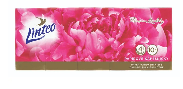 LINTEO Premium Papírové kapesníky 4-vrstvé 10x10 ks