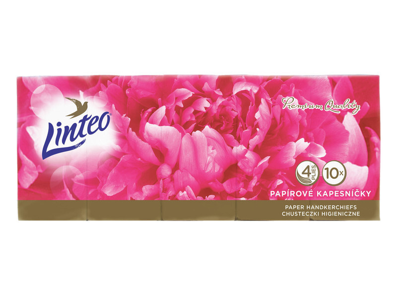 LINTEO Premium Papírové kapesníky 4-vrstvé 10x10 ks