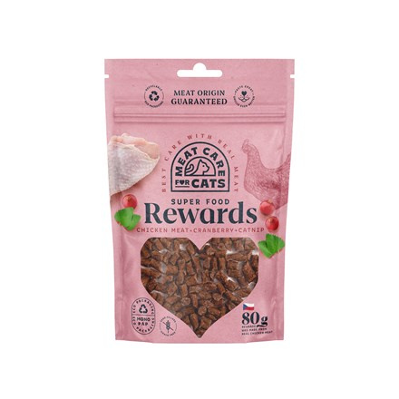 MEAT CARE Rewards Kuřecí pamlsky pro kočky s šantou a brusinkou 80 g