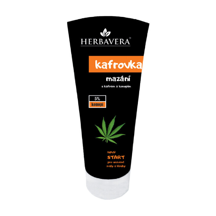 Herbavera Kafrovka mazání s kafrem a konopím, 200 ml
