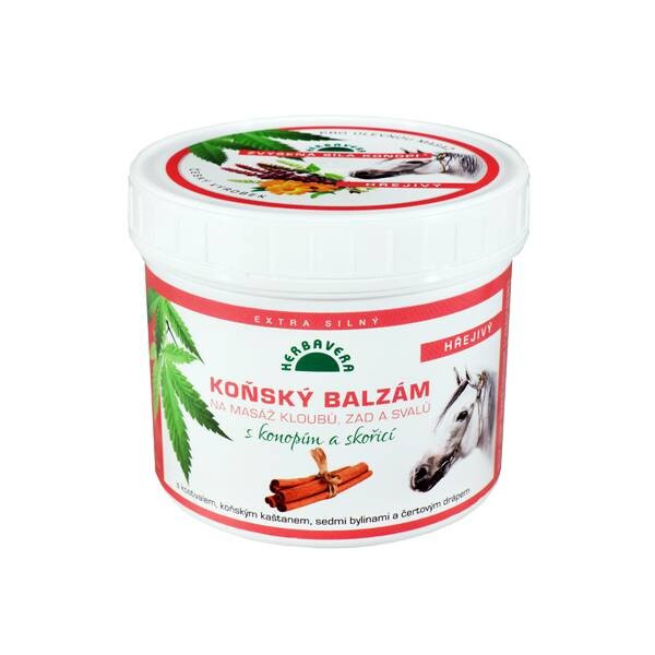 HERBAVERA Koňský balzám Hřejivý s konopím a skořicí 500 ml