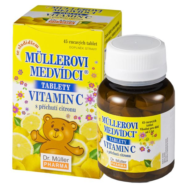 DR. MÜLLER Müllerovi medvídci s vitaminem C s příchutí citronu 45 tablet