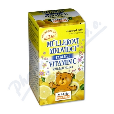 DR. MÜLLER Müllerovi medvídci s vitaminem C s příchutí citronu 45 tablet