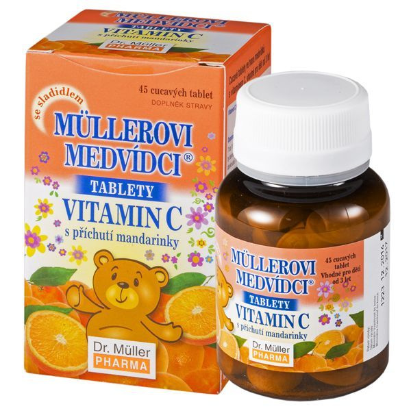 DR. MÜLLER Müllerovi medvídci s vitaminem C s příchutí mandarinky 45 tablet