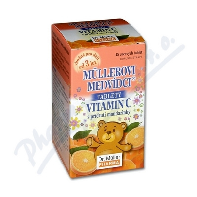 DR. MÜLLER Müllerovi medvídci s vitaminem C s příchutí mandarinky 45 tablet