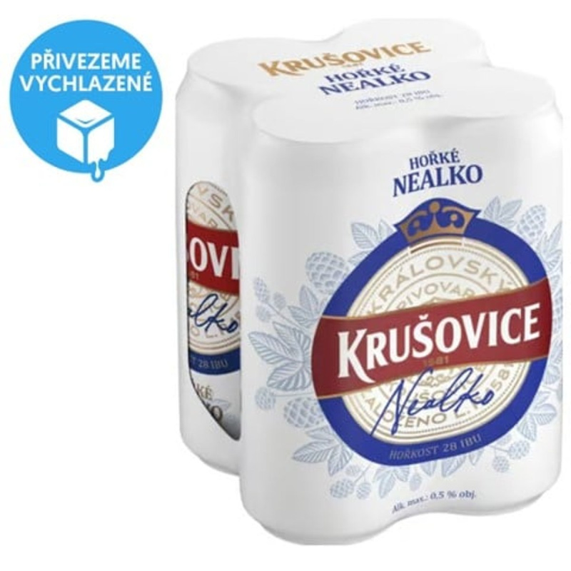 Krušovice Hořké Nealkoholické 4×0,5 l plech