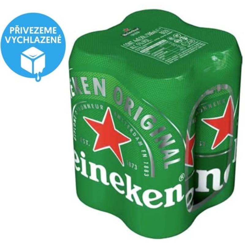 Heineken světlý ležák 4×0,5 l plech