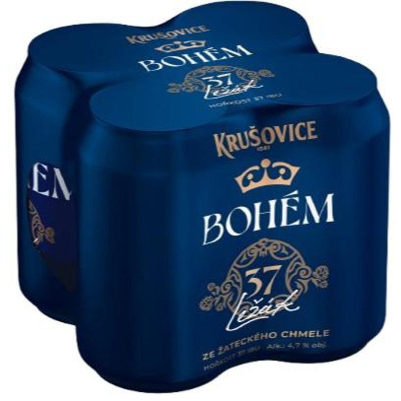 Krušovice Bohém plech 4×0,33 l