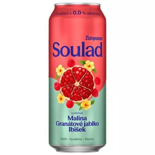 Zlatopramen Soulad nealko malina granátové jablko a ibišek 0,5L