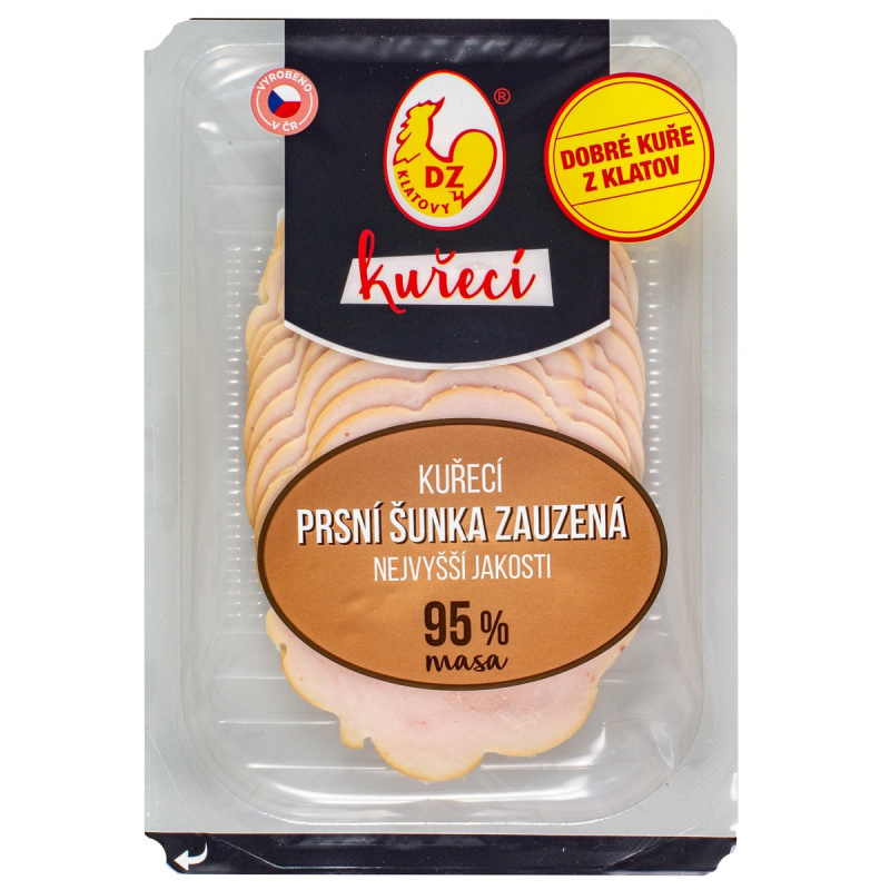 DZ Klatovy Kuřecí prsní šunka nejvyšší jakosti zauzená krájená