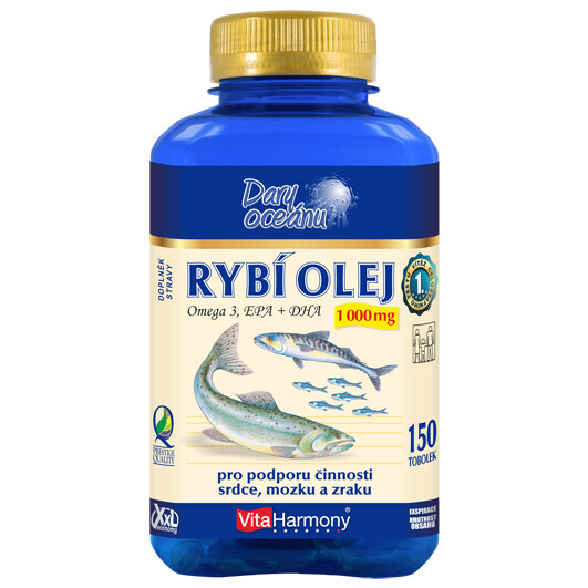 VITAHARMONY Rybí olej Omega 3 1000 mg 150 tobolek