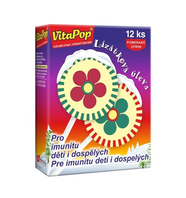 VitaHarmony VitaPop®, lízátková úleva při nachlazení, příchuť citrus - 12 lízátek