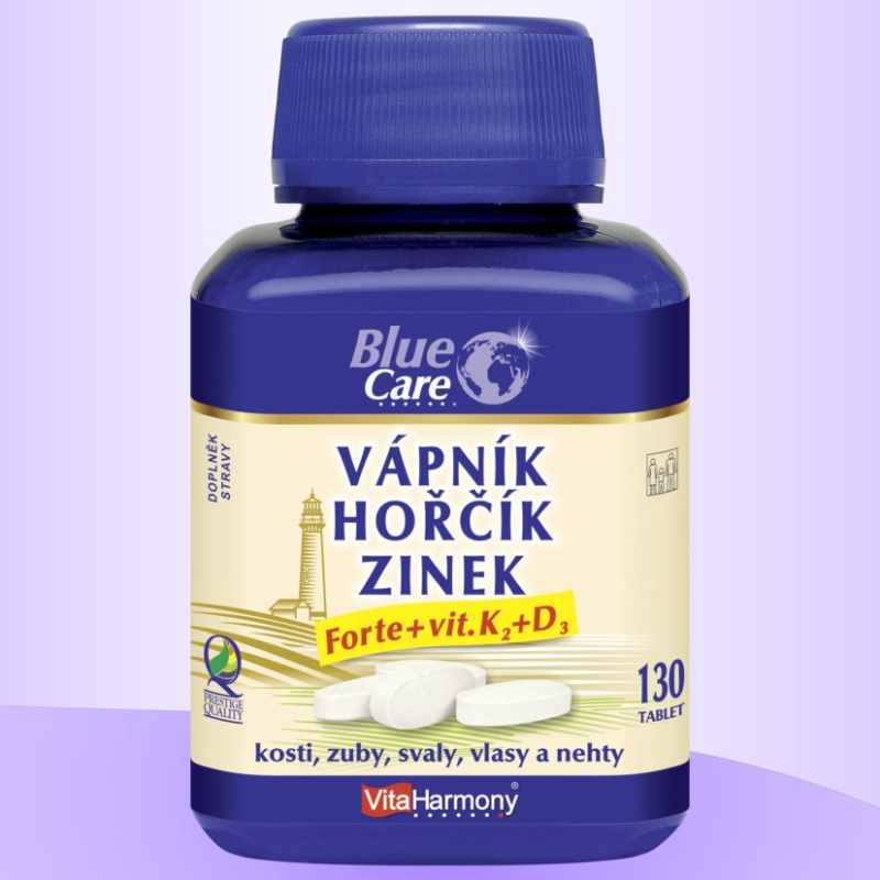VitaHarmony Vápník & hořčík & zinek & Forte + vit. D3 + K2 - 130 tbl.