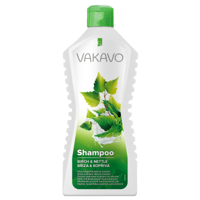 VAKAVO Vlasový šampon kopřiva - bříza 550ml X láhev