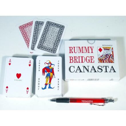 Canasta společenská hra - karty 108ks v papírové krabičce 12x9x2cm