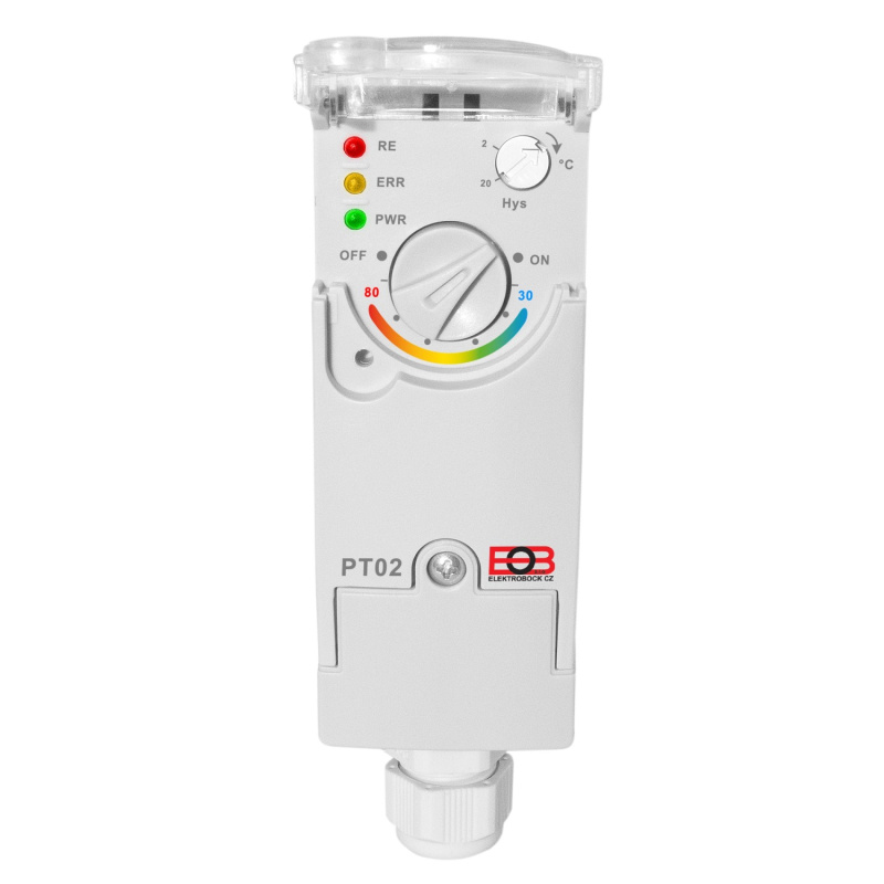 Termostat příložný elektronický Elektrobock PT02