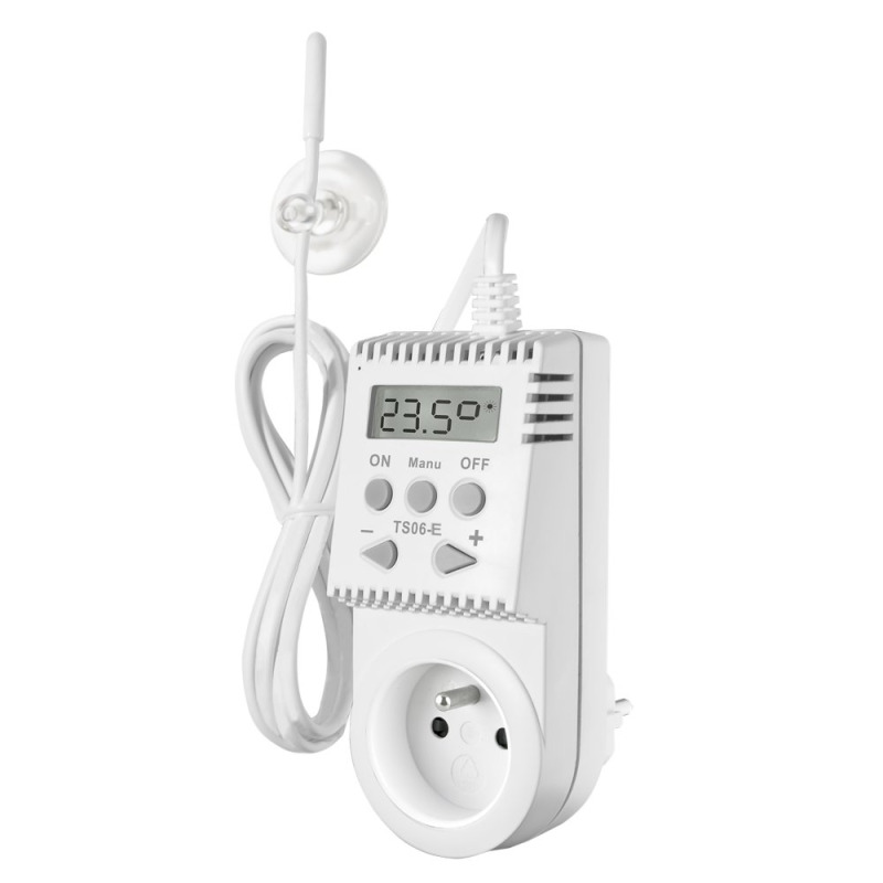 ELB 0157 TS06-E Digitální zásuvka s externím čidlem teploty  v délce 160cm. Vhodné nejen pro regula