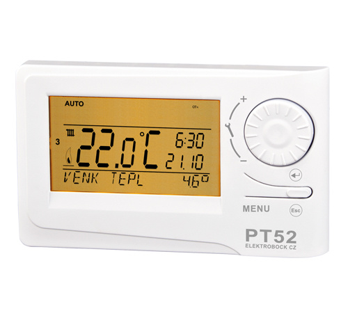 Termostat drátový digitální Elektrobock PT52