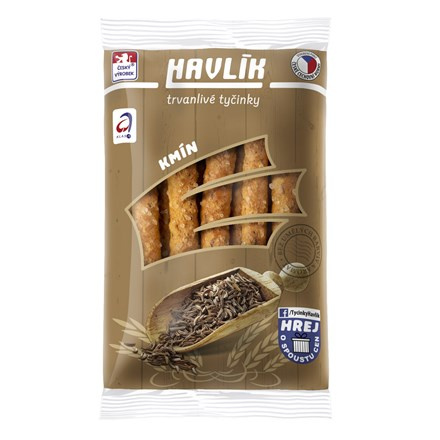 Havlík - tyčinky se sýrem a solí - Kmín, 90 g