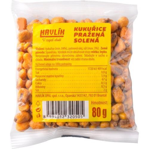 Havlík - pražená kukuřice - solená, 80g