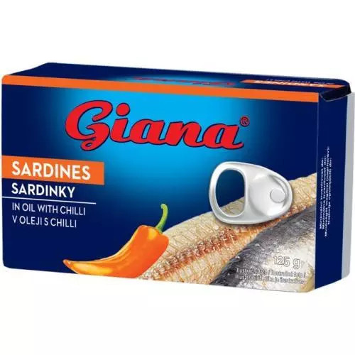 Giana Sardinky v rostlinném oleji s chilli (s feferonkou)