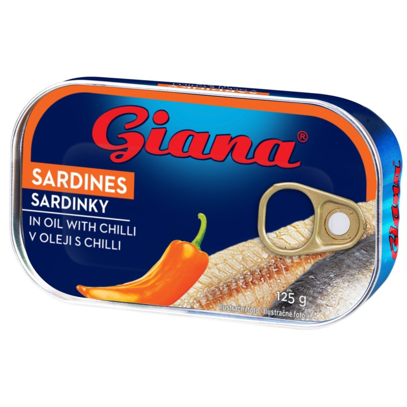 Giana Sardinky v rostlinném oleji s chilli (s feferonkou)