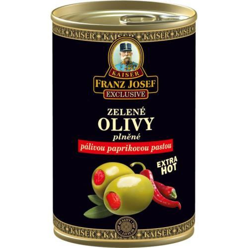 Franz Josef Kaiser Olivy zelené plněné pálivou paprikovou pastou