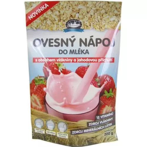 Samantha ovesný nápoj do mléka jahoda 200g