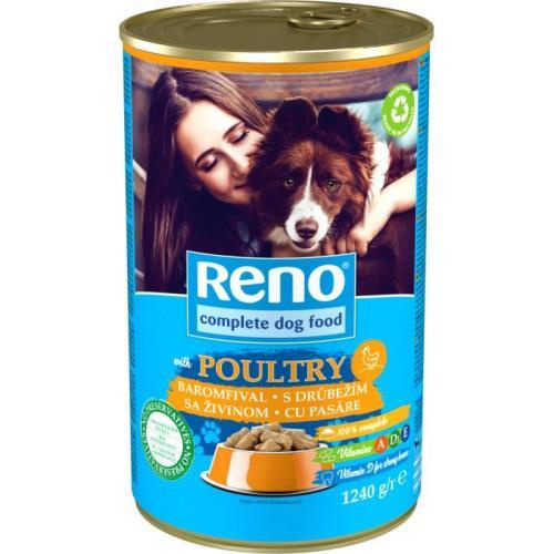 Reno Konzerva pro psy drůbeží kousky v omáčce, 1240 g