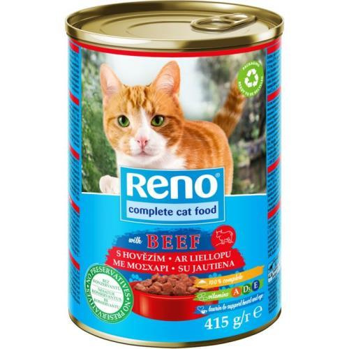 Reno Konzerva pro kočky hovězí kousky v omáčce, 415 g