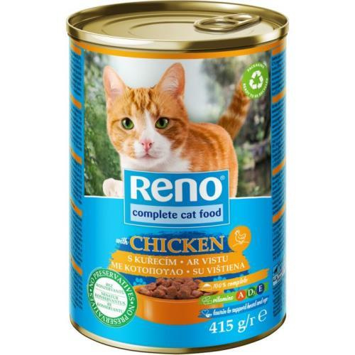 Reno Konzerva pro kočky kuřecí kousky v omáčce, 415 g