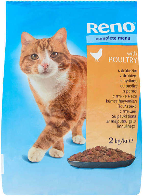 Reno Granule pro kočky s drůbežím, 2 kg