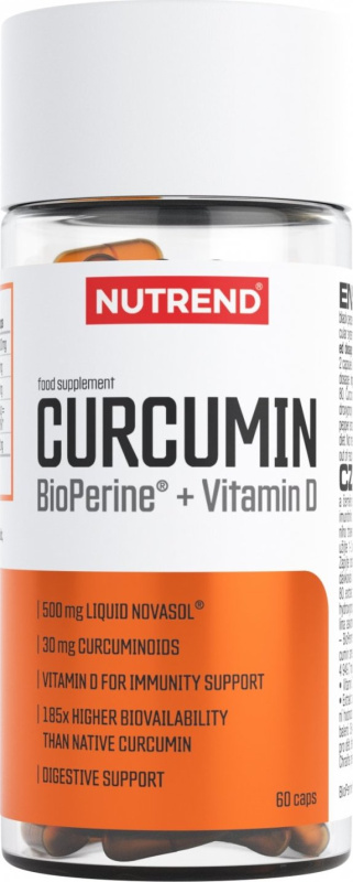 Nutrend Curcumin + Bioperine + Vitamin D 60 kapslí