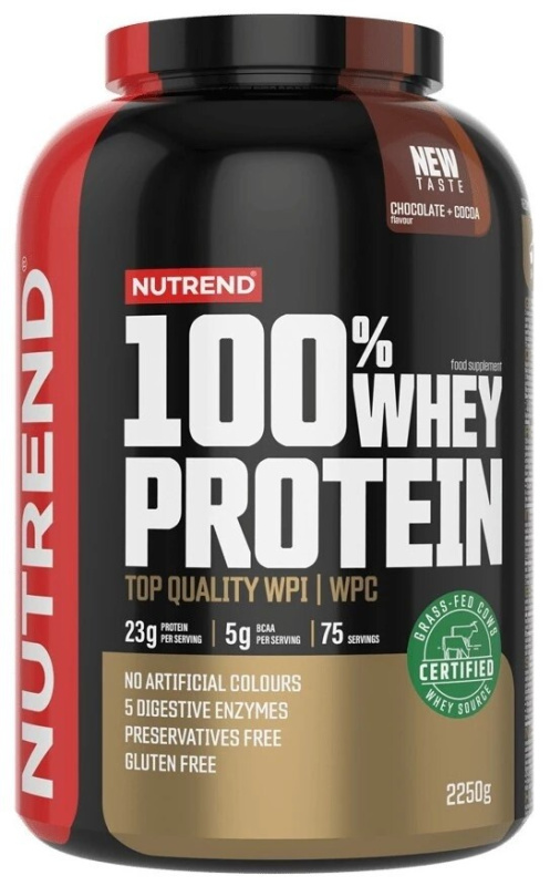 Nutrend 100% Whey Protein NEW 2250 g Příchuť: Čokoláda Kakao