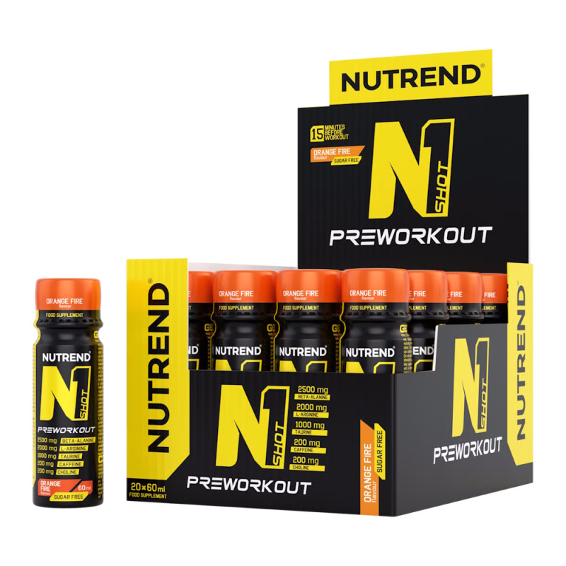 Nutrend N1 PRE-WORKOUT Shot 20x60 ml - pomeranč