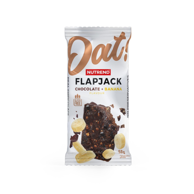 Tyčinka Nutrend Flapjack - čokoláda, banán, 50g