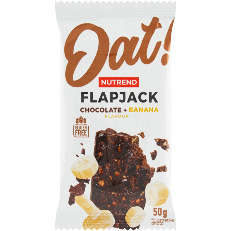Tyčinka Nutrend Flapjack - čokoláda, banán, 50g